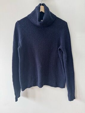 J. Crew Wool Turtleneck Navy Speckled Medium